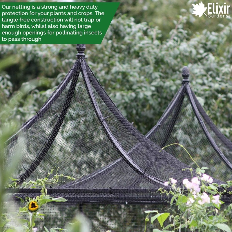 Elixir Gardens Heavy Duty Bird Netting Black 6m x 5m