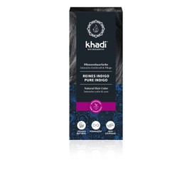 khadi Pure Indigo Plant Hair Colour, Hair Colour for Mysterious Jet Black to Shimmering Blue/Black, Natural Hair Colour, 100% Plant-Based, Natural & Vegan, Natural Cosmetics, 100 g