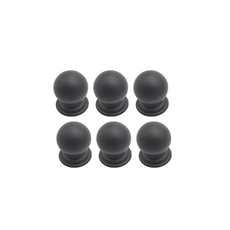 BOZONLI Pack of 6 Matt Black Ball Knobs, Drawer Knobs,