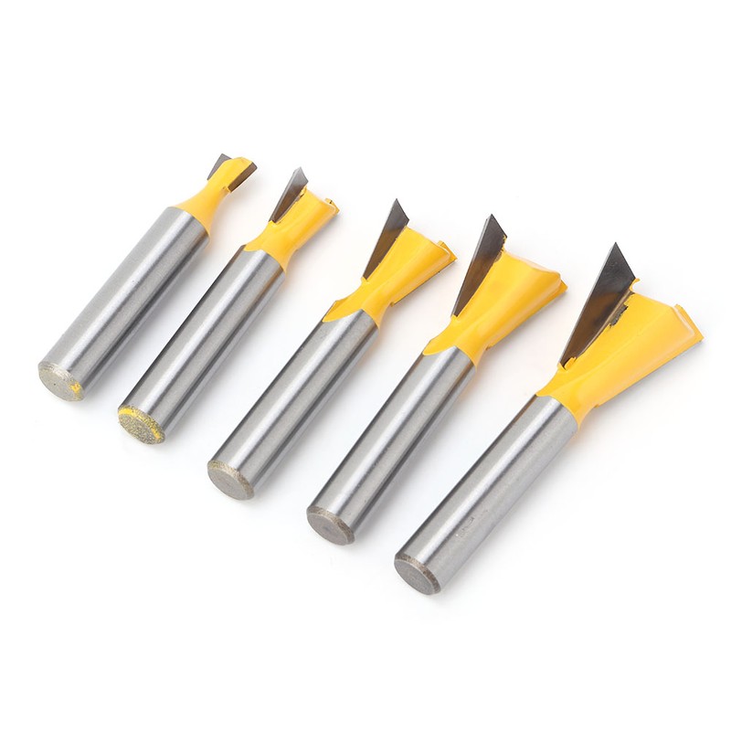 5 Pcs Woodworking Dovetail Router Bit Dovetail End Milling Cutter