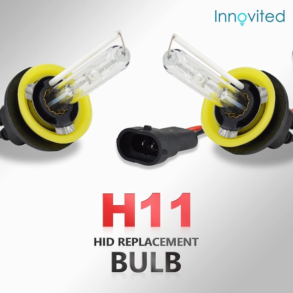 Innovited HID Xenon H11 H9 H8 3000K Replacement Bulbs (1 Pair Golden Yellow) - 2 Year Warranty