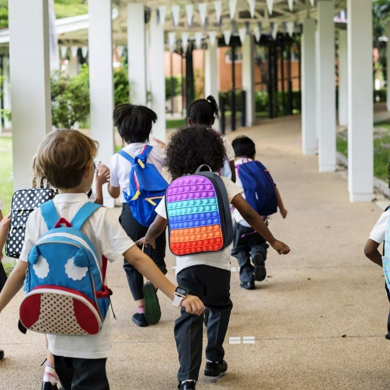 Bluelander Mochila Para Niños Pop It Antiestrés De Silicona Lonchera