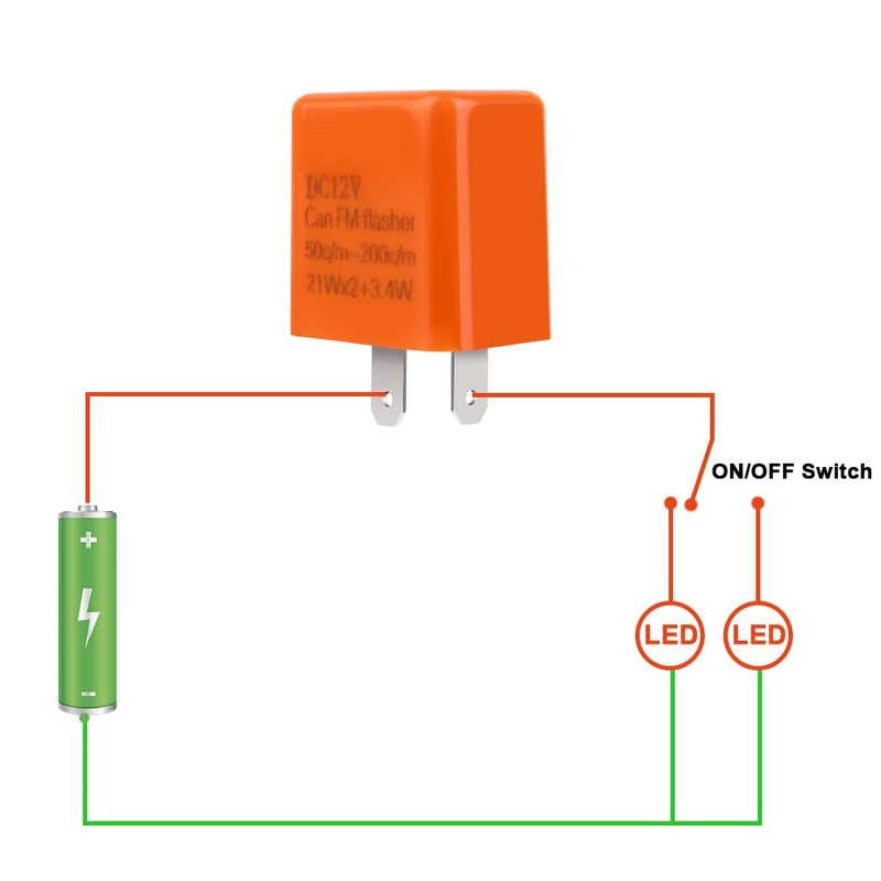 URAQT 12V 2-Pin LED Flasher Relay, Adjustable Indicator Relay, Turn