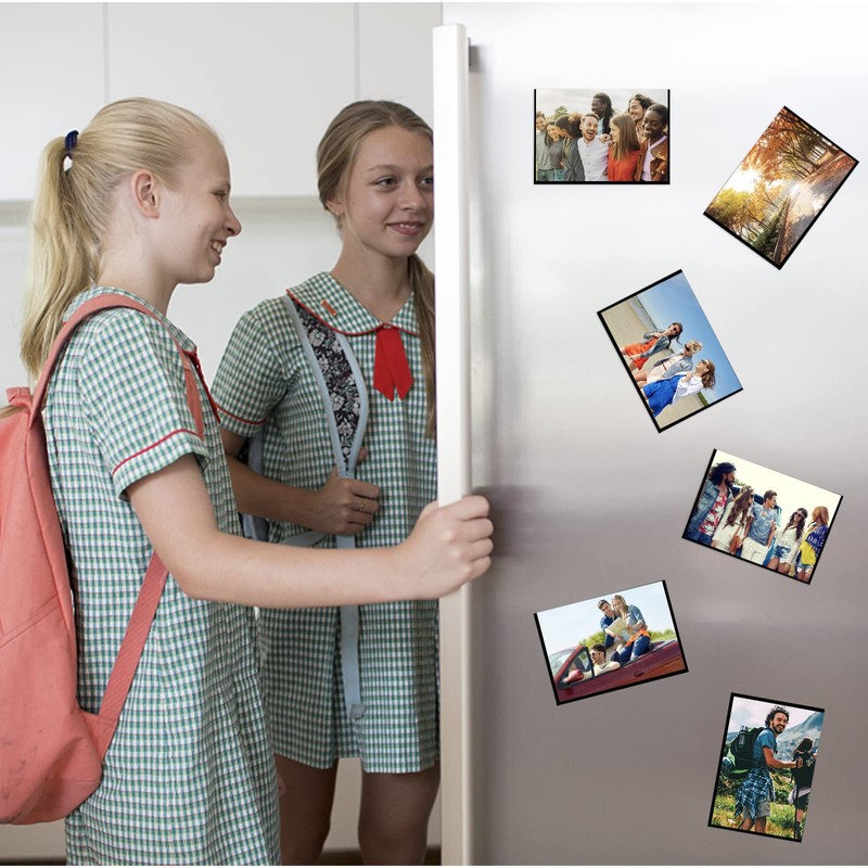 CHUNNIAO Magnetic Picture Frame 2.5X3.5,Black 10 Pieces,Wallet Size Photo Magnets