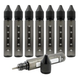 Indian Strawberry Unicorn Bottles 30ml Set of 8 Child Lock Graduated (2-28ml) for DIY Liquid Portable Blackout with Label Space (Black (Translucent))
