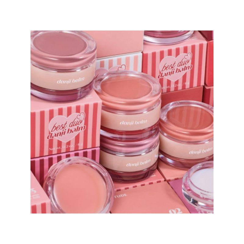 ETUDE Best Duo Danji Balm 3.0g*2colors, Color:04 Raspberry Sand +