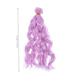 Vaguelly Curl Hair Wig Doll Making Supply Realistic Curly Synthetic Hair Weft for Bjd Dolls for DIY Crafts Pink Milk Wool Hairpiece