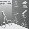 ZIZZLON Cuticle Scissors Extra Fine Curved Stainless Steel Eyebrow Scissors,