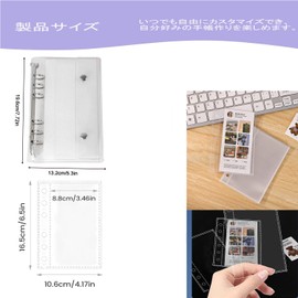 MZMSBAO Transparent Binder Sticker Notebook, A6 Size, Mini, 20 Refills, Transparent Sealing Pad, Binder Type Notebook, Girls, Collage Notebook, Pocket Size, Clear