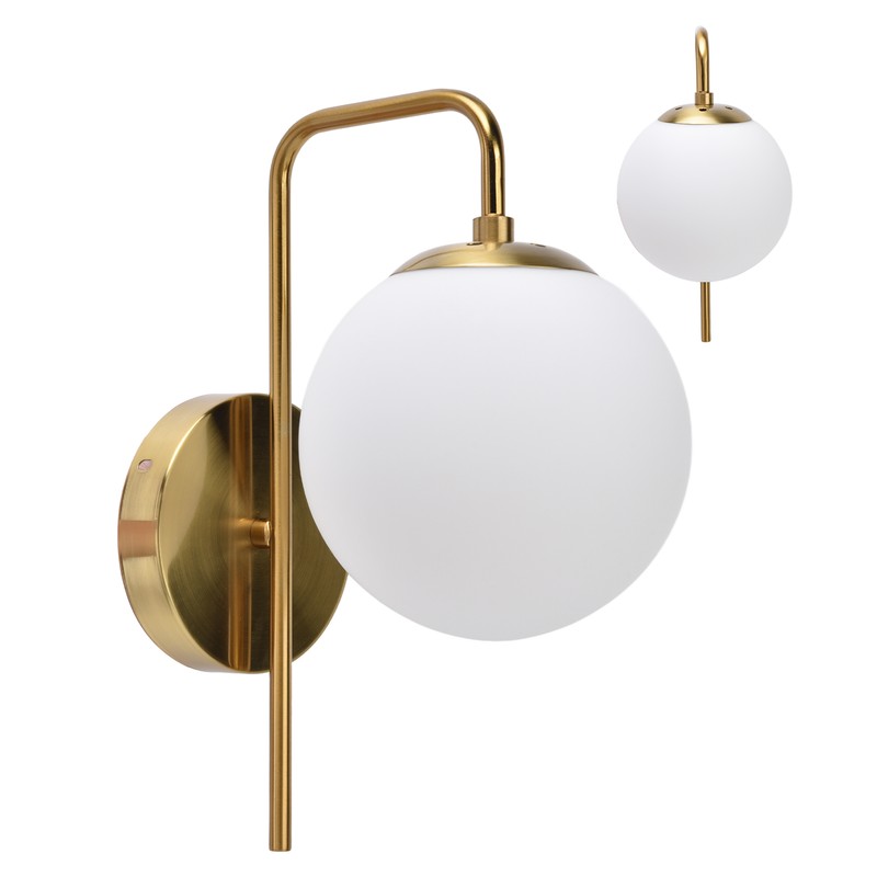Nordic Modern E27 Glass Ball LED Wall Light Frosted Texture