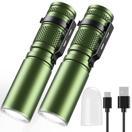 SIXRAY EDC LED Flashlight 500 Lumens Pocket Flashlight with Clip, Strobe Mode, Lampshade, Camping Flashlight Outdoor Portable Flash Light