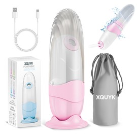 Xquyk Portable Bidet for Travel Mini Handheld Bottle-Ready Jet Sprayer, Type-C Rechargeable with Gentle & High-Pressure Modes, On-The-Go Camping Toilet Hygiene for Women, Men & Babies（Pink）
