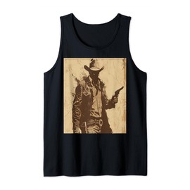 Retro Vintage 1950s Western Ranch Cowboy Hat Desert Art Tank Top