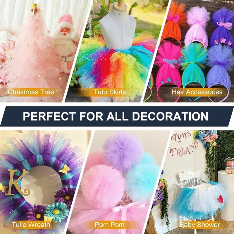 Longzhou Tulle Roll, 100 Yards 15 cm DIY Wedding Decoration,