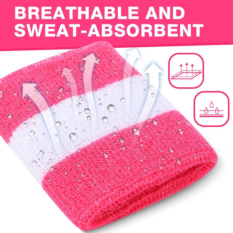 72 Pcs Bulk Striped Sweatband Set Include 24 Pcs Sweat