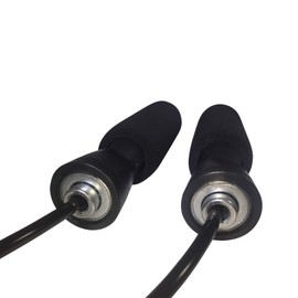 Negro Ajustable Cuerda de Saltar, duraderas, y fácil de ajustar Premium – Cuerda de Saltar para hombres, mujeres, niños de todas las alturas y niveles de aptitud