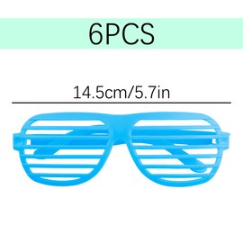 GroveEss 6PCS Shutter Shading Glasses,6 Neon Colors Sunglasses,Novelty 80's Party Slotted Glasses Party Bag Fillers for Children Fancy Dress Costume Accessories Photo Prop Decoration