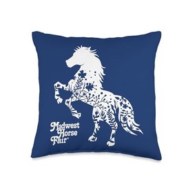 Midwest Horse Fair - floral (w) Throw Pillow
