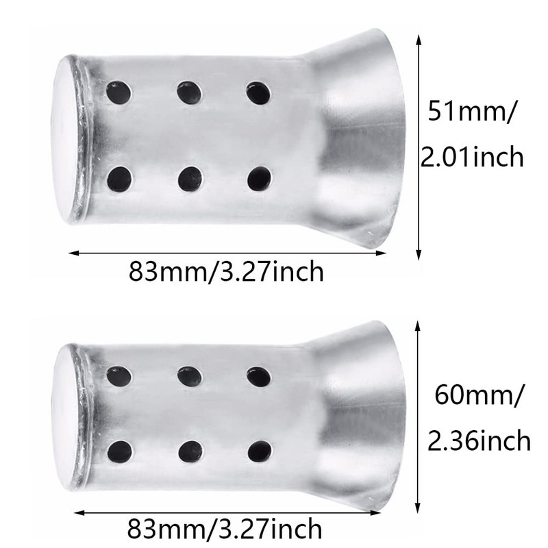 TOTMOX 1 Piece Silencer Silver Insert Universal Detachable Motorcycle Exhaust