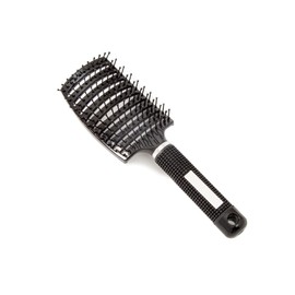 Hair Brush Hair Comb for Wet Dry Straight Curly Thick Hair Ergonomic Curved Styling Design Easily Blow Drying Brushes for Women and Men (Black)