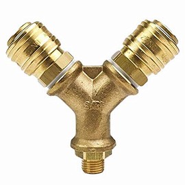 Compressed Air Distributor Double with Couplings, Male Thread & Seal Compressed Air Soft Male Thread 1/4 Inch with Coupling Sockets NW 7.2 Air Soft Y Distributor