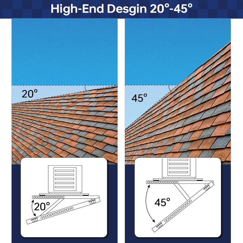 WeCooper Rooftop Mini Split Mounting Bracket 9000to24000BTU,Heavy Duty Adjustable Roof