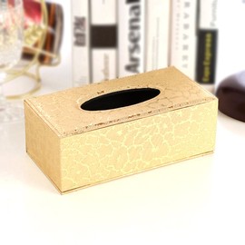 LLRY Paper Holder,Attractive Sturdy Space Tidier Case Napkin Leather Holder Car Automotive Decoration Package Content Leather Household Office Tissue Box Paper Holder,Rectangular Tissue (1 PCS Gold)