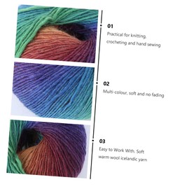 TEHAUX 6rolls Colorful Wool Yarn Rainbow Knitting Yarn for Sewing Hand Knitting Accessories for Crafting Hats Socks and Toys Easy to Work