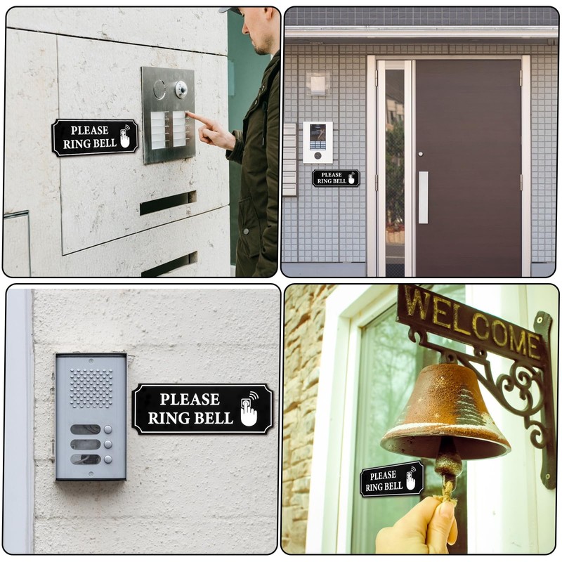 Molain 2PCS Please Ring Bell Sign, Self-Adhesive Ring Doorbell Sign