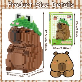 ARONRAVE Capybara Building Toy, Capybara Building Kit, Animal Blocks, Micro Building Bricks, Building Blocks, Clamping Building Blocks Set, Gift for Children, Adults, 1723 Pieces