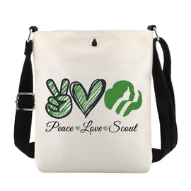 KUIYAI Scout-Geschenk, Peace Love Scout Crossbody Tasche für Pfadfinderreise, Pfadfinder-Vogel-Zeremonie Geschenk, Peacelovescoutxkuk, SMALL