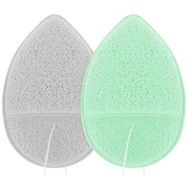 2 PCS Facial Sponge Glove Bath Sponge Gentle Exfoliating Pads Wash Reusable Puff for Daily Face Deep Pore Cleansing Blackheads Dead Skin, Makeup Remover (Gray, Green)