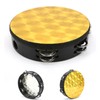 Hand Tambourine Double Row Percussion Polyester Drum Skin Solid Wood