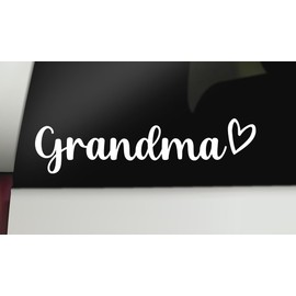 Grandma Decal | Grandma Heart Decal | Grammy Vinyl Sticker | Grandma Car Decal Bumper Sticker Window Laptop Tumbler Decal | 8" x 2" Size White | Made in USA | DECALBUNNY