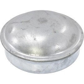 Chain Link Fence Round Dome External Metal Post Caps - Pressed Steel Fence Post Caps - Chain Link Cover Caps (12 Pack, Galvanized Steel, 4" Round Posts)