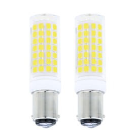 Lamsky Ba15d led Light Bulb 7.5W,B15 Double Contact Bayonet Base,120V Daylight White 6000K,75W 80W JD Type T3/T4 Halogen Bulb Replacement Bulb,Not Dimmable(2-Pack)