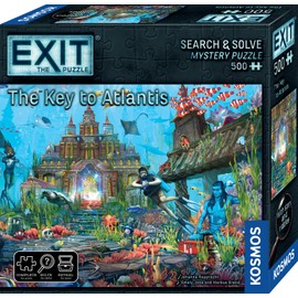 Thames & Kosmos EXIT: The Key to Atlantis, Escape Room Game with 500-Piece Jigsaw Puzzle, Family Games for Game Night, Board Game for Adults and Kids, Ages 10+