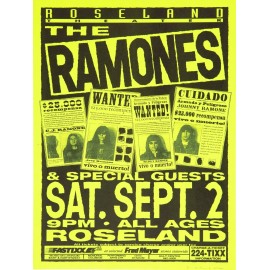 1995 Ramones Concert Poster NEW Metal Sign: Roseland Theater, Large Size