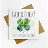 Good Luck Card - 4 leaf clover - Exams, New