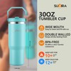 SUVIRAVacuum Insulated Stainless Steel Tumbler with Straw & Flip Lid,