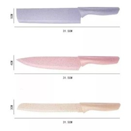 Eco R. Set 6 Cuchillos Chef Recubrimiento Ceramica Tono Pastel