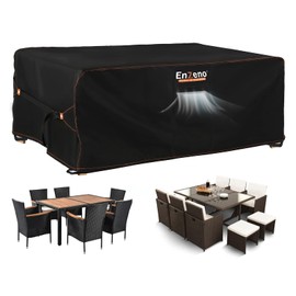 Enzeno Patio Furniture Set Cover Waterproof, Outdoor Dining Coffee Table Chair Covers Rectangular, Heavy Duty Outside Weatherproof Sectional Set Covers for Protection 84"L x 44"W x 28"H Black