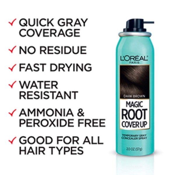 L'Oreal Paris Hair Color Root Cover Up Temporary Gray Concealer Spray Light Brown (Pack of 2) (Packaging May Vary)