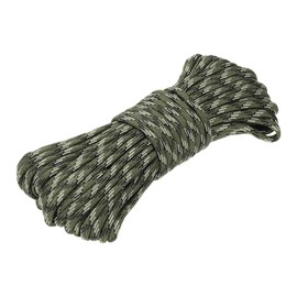 sourcing map 650 Paracord 50 Feet, 4mm 9 Strand Parachutes Cord Spool Survival Strong Rope String for Camping Hiking Fishing, Olive Green Camouflage
