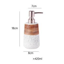 Hosoncovy 420ML Ceramic Liquid Soap Dispenser with Pump,Pump Bottle Dispenser, Refillable Hand Wash Liquid Lotion Jar Dispenser for Bathroom, Countertop, Kitchen (White)