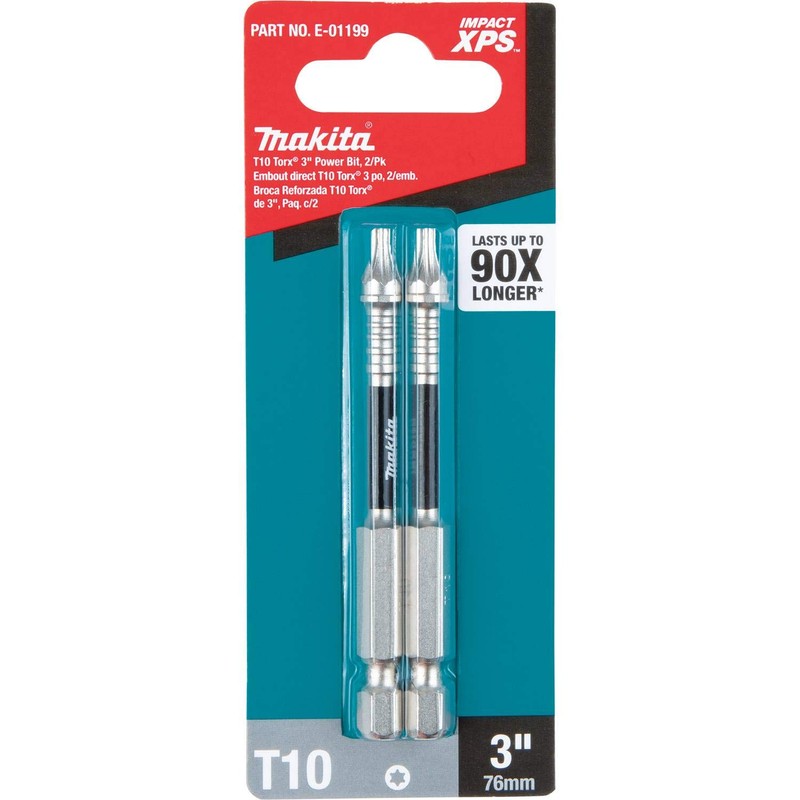 Makita E-01199 Impact XPS™ T10 Torx 3" Power Bit, 2/pk
