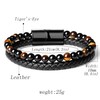 Adorashine Men's Braided Leather Bracelet, 8.3inch Black Braided Leather Stainless