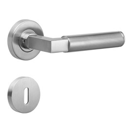 ck-tuerbeschlaege Bauhaus Handle Set | Class 4 Certified | V2A Stainless Steel Matt | According to Gropius & Meyer 1922/1923 (BB (Deadbeard))