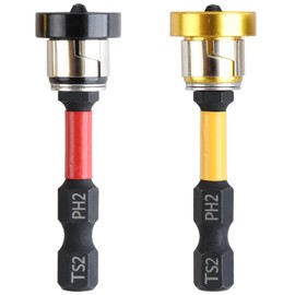 KEWAYO 2pcs Magnetic Positioning Screwdriver Bits PH2 Bits, 1/4" Hex Shank Drywall Screw Bit, Plasterboard Screws Locating Batch Head Drilling Tools, 50mm