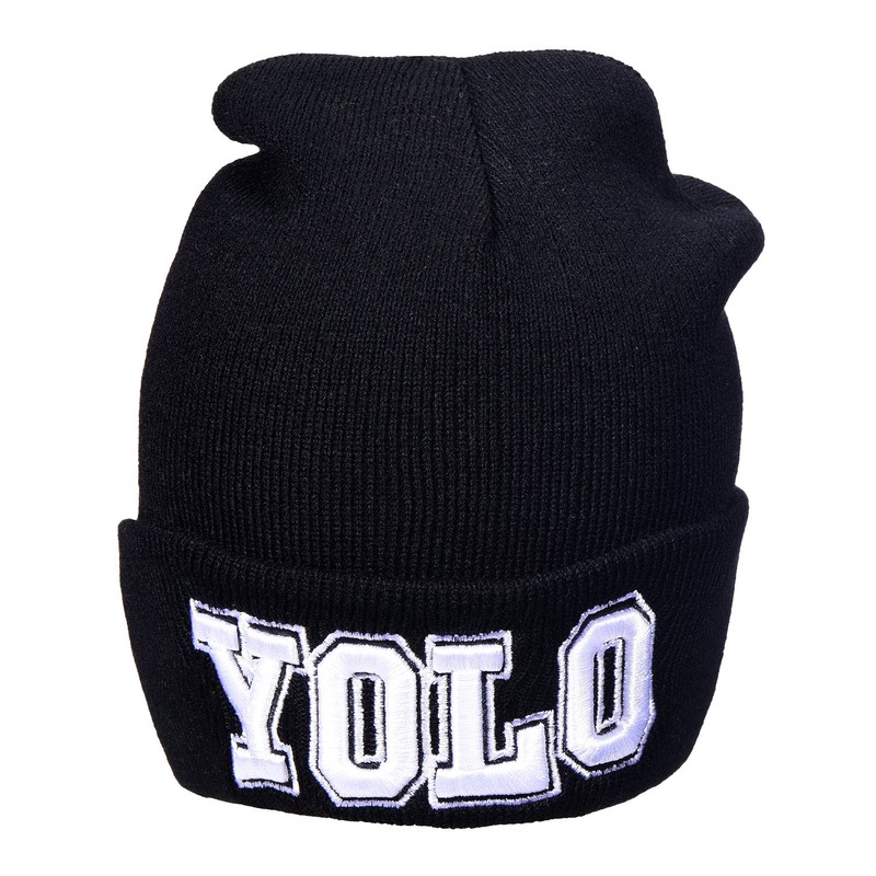 DonDon Men's Beanie Statement Winter Hat, Yolo
